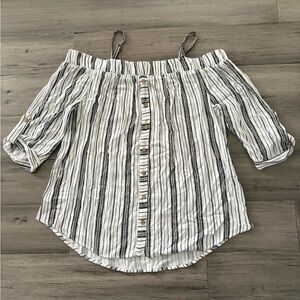 Striped Off-Shoulder Women's Top
